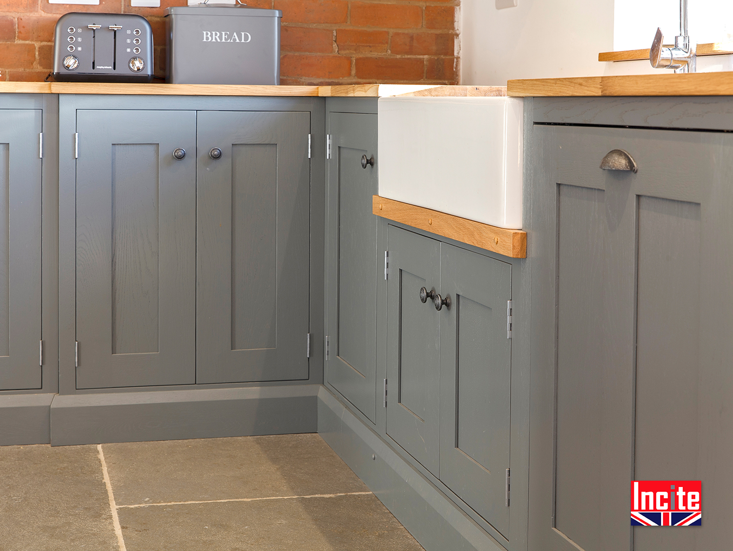 Hand Painted Manor House Gray Kitchen Incite Interiors